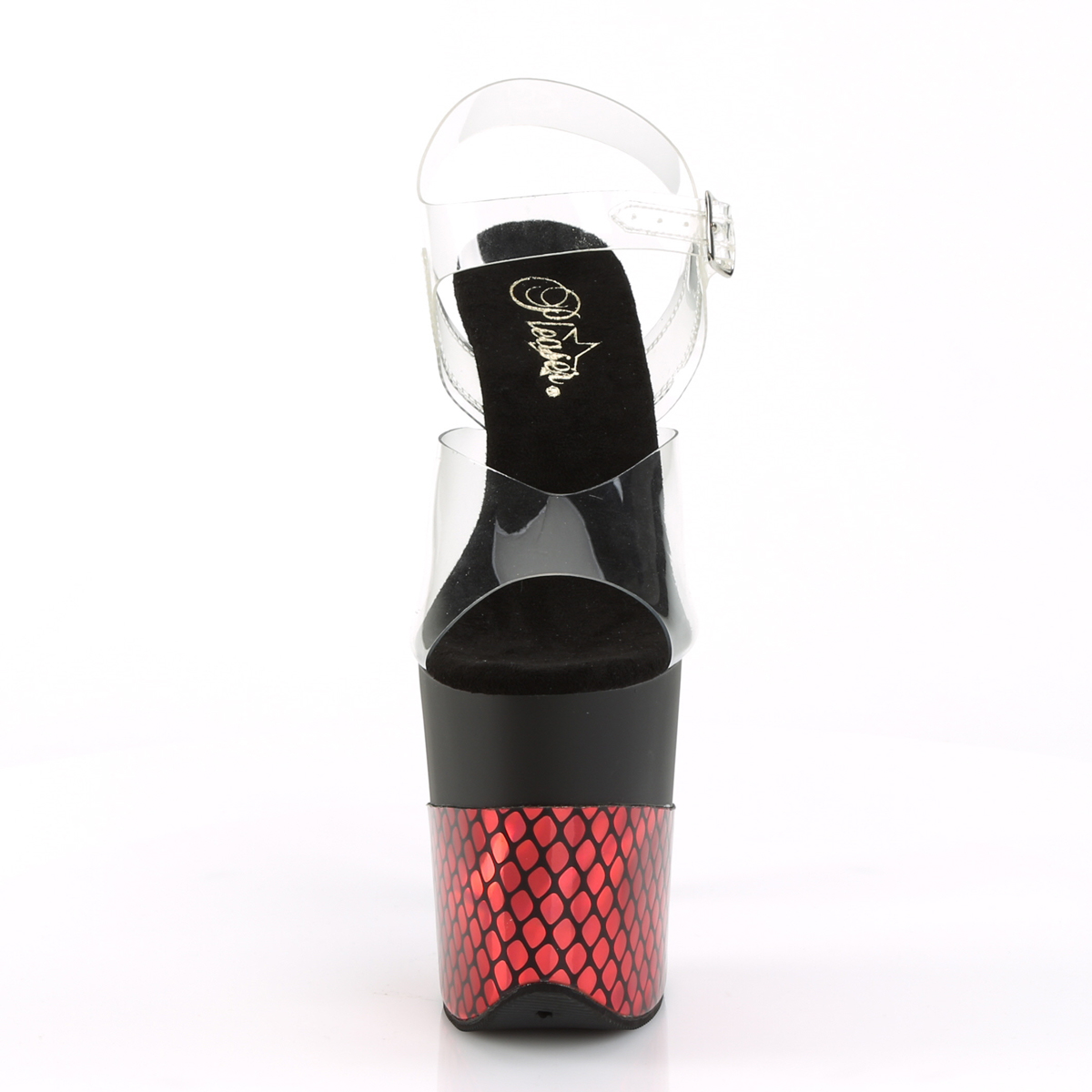 Pleaser Flamingo-808HFN C/B-RHG - Průhledné sandály na vysoké platformě