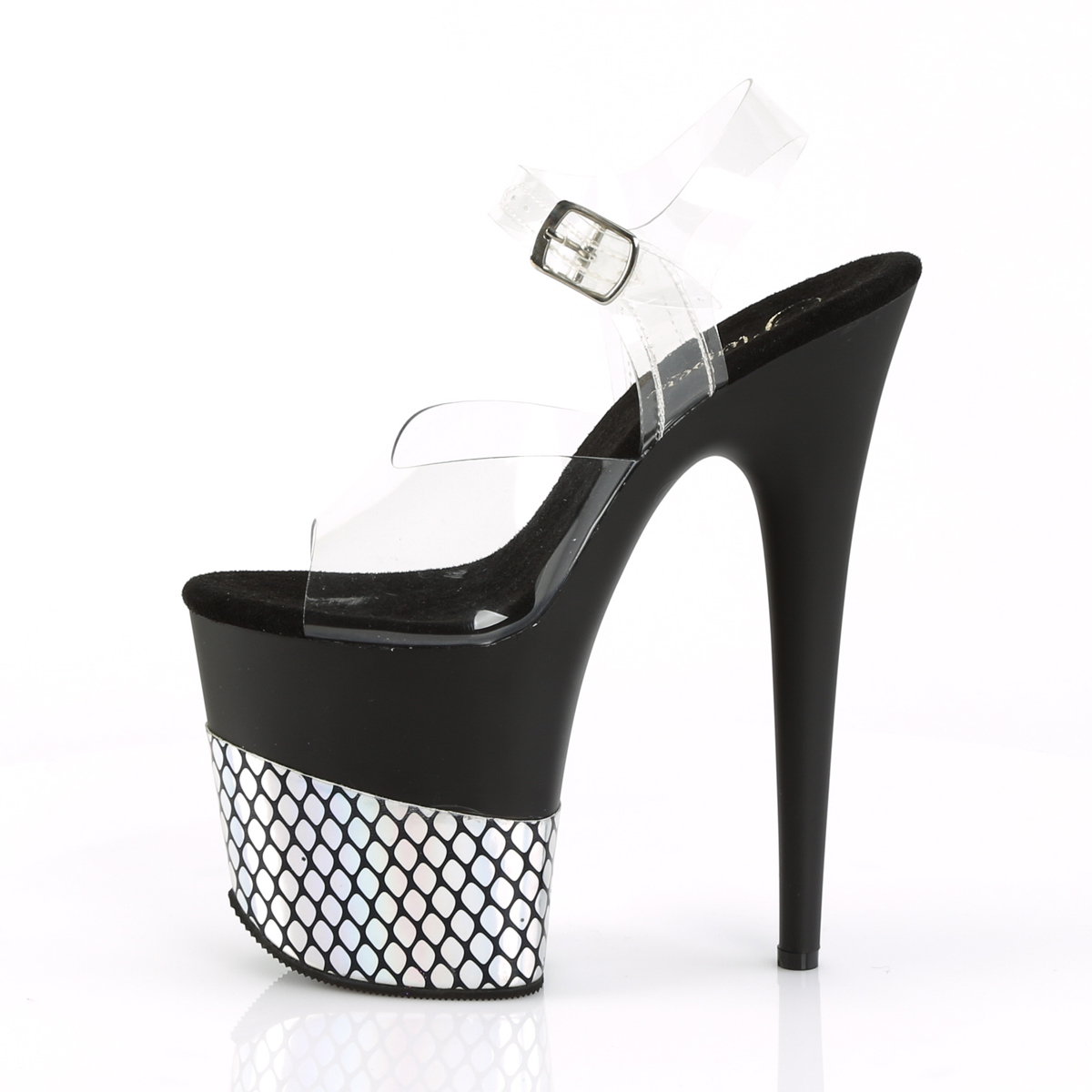 Pleaser Flamingo-808HFN C/B-SHG - Průhledné sandály na vysoké platformě