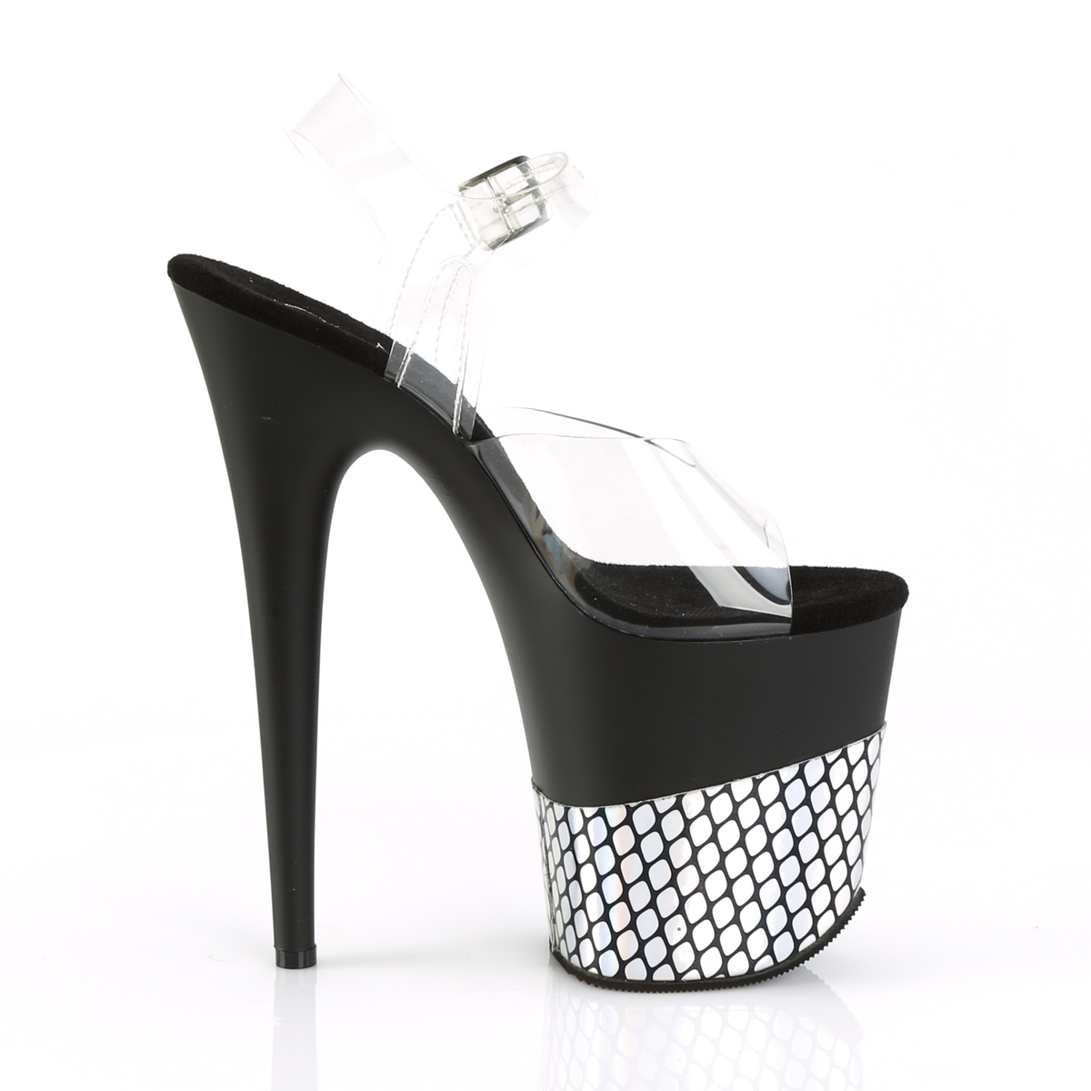 Pleaser Flamingo-808HFN C/B-SHG - Průhledné sandály na vysoké platformě