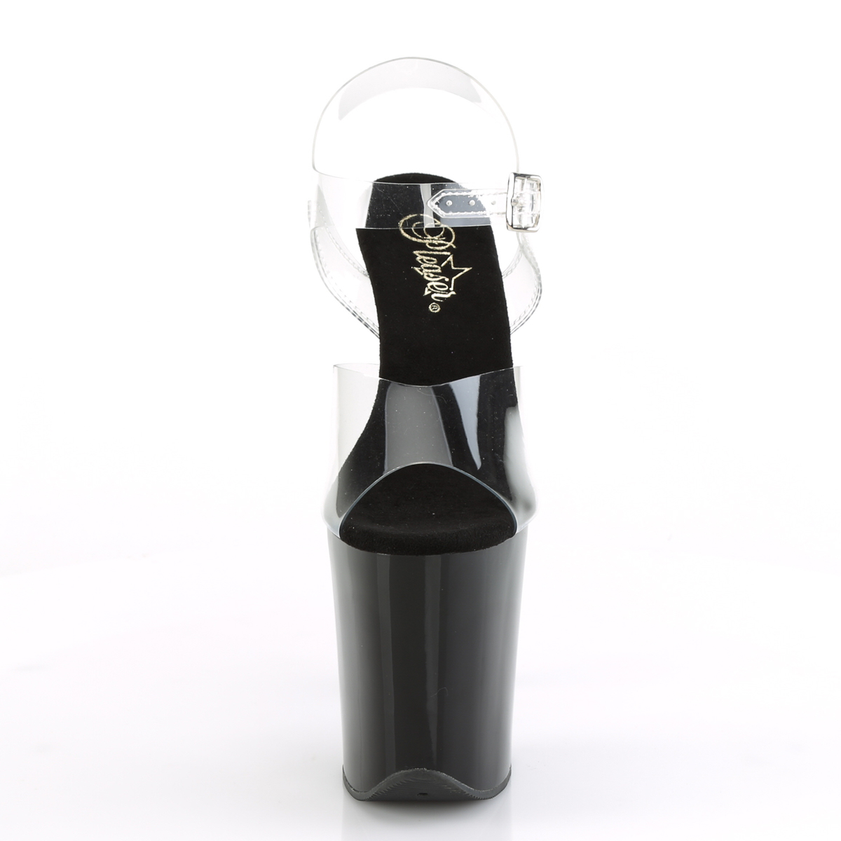 Pleaser Flamingo-808LS C/B - Průhledné sandály na vysoké platformě