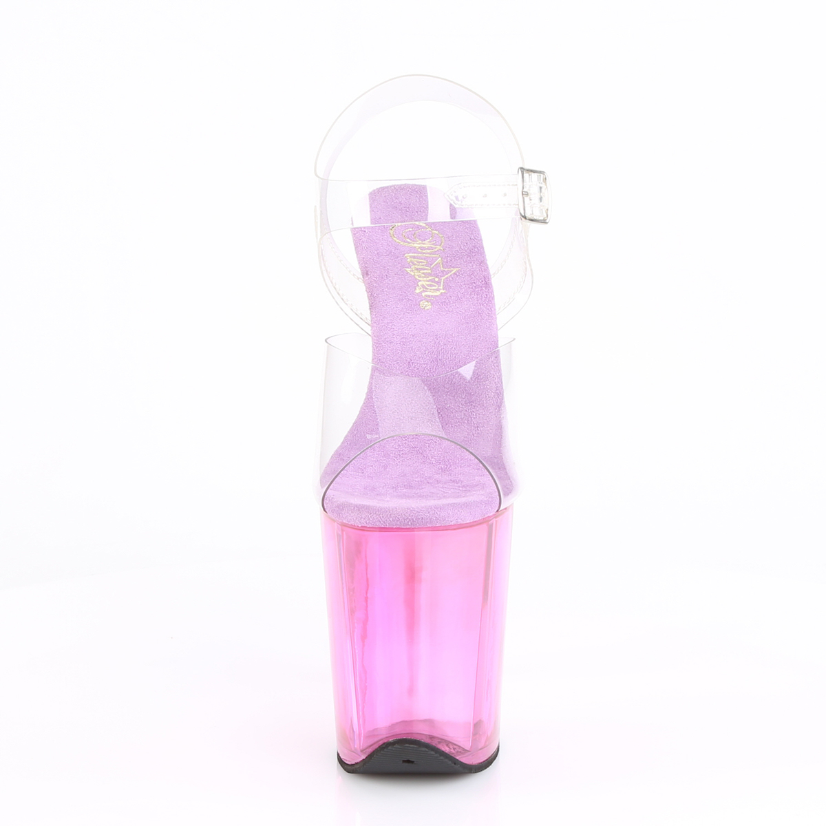 Pleaser Flamingo-808MCT C/PP - Průhledné sandály na vysoké platformě