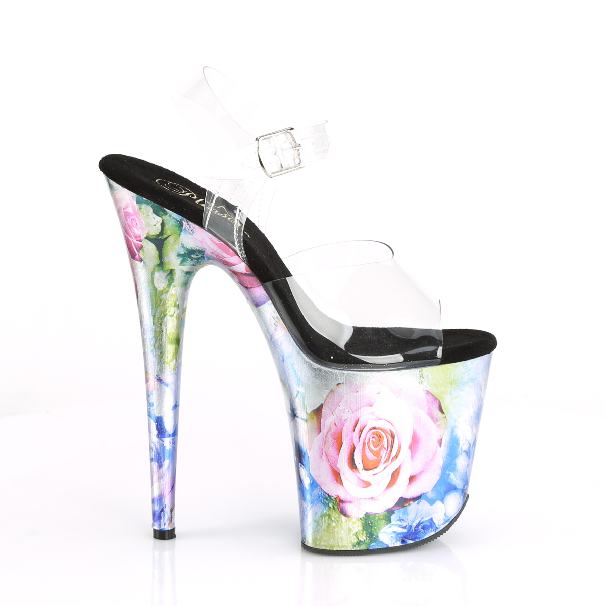 Pleaser Flamingo-808MRP C/MMC - Průhledné sandály na vysoké platformě