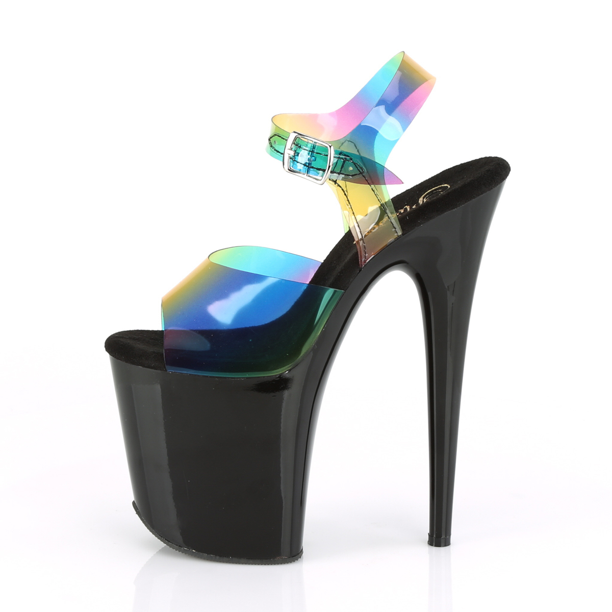 Pleaser Flamingo-808RB RBOWPVC/B - Vícebarevné sandály na vysoké platformě