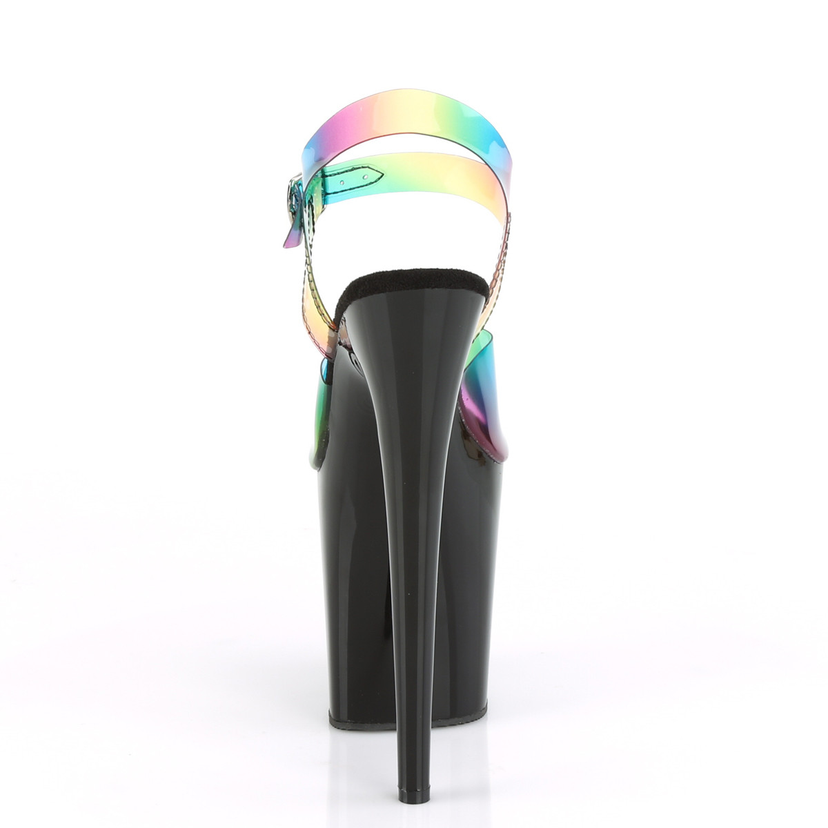 Pleaser Flamingo-808RB RBOWPVC/B - Vícebarevné sandály na vysoké platformě