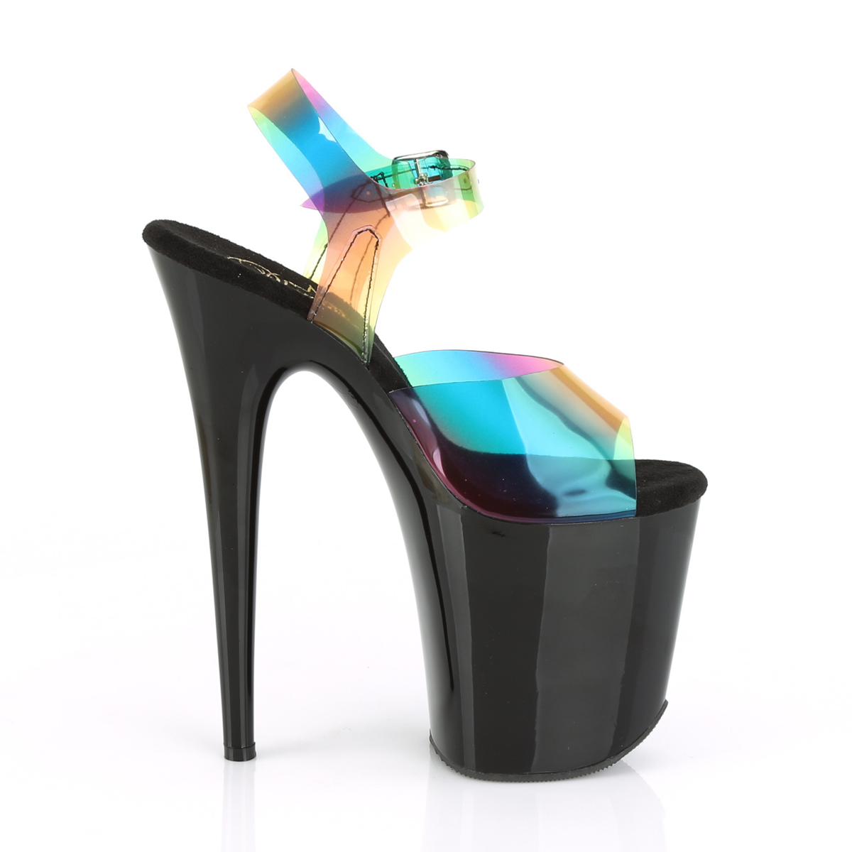 Pleaser Flamingo-808RB RBOWPVC/B - Vícebarevné sandály na vysoké platformě