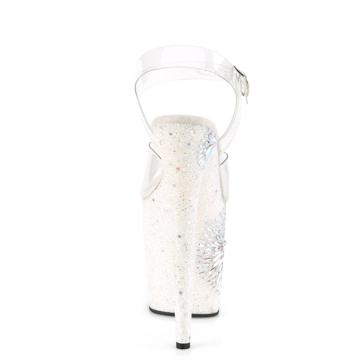 Pleaser Flamingo-808WD C/WGRS - Průhledné sandály na vysoké platformě