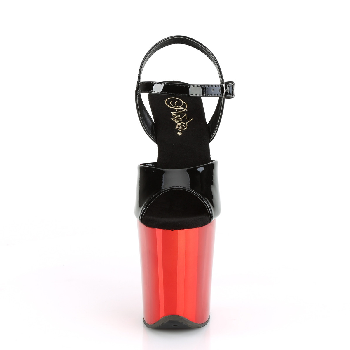 Pleaser Flamingo-809 B/RCH - Lesklé černé sandály na vysoké platformě