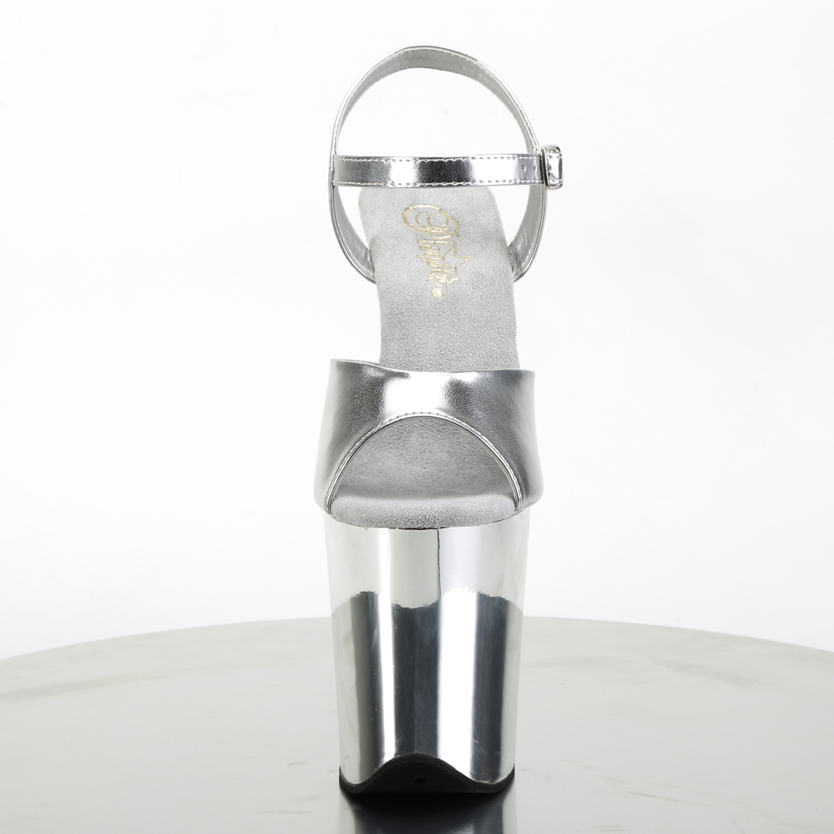 Pleaser Flamingo-809 SPU/SCH - Stříbrné sandály na vysoké platformě