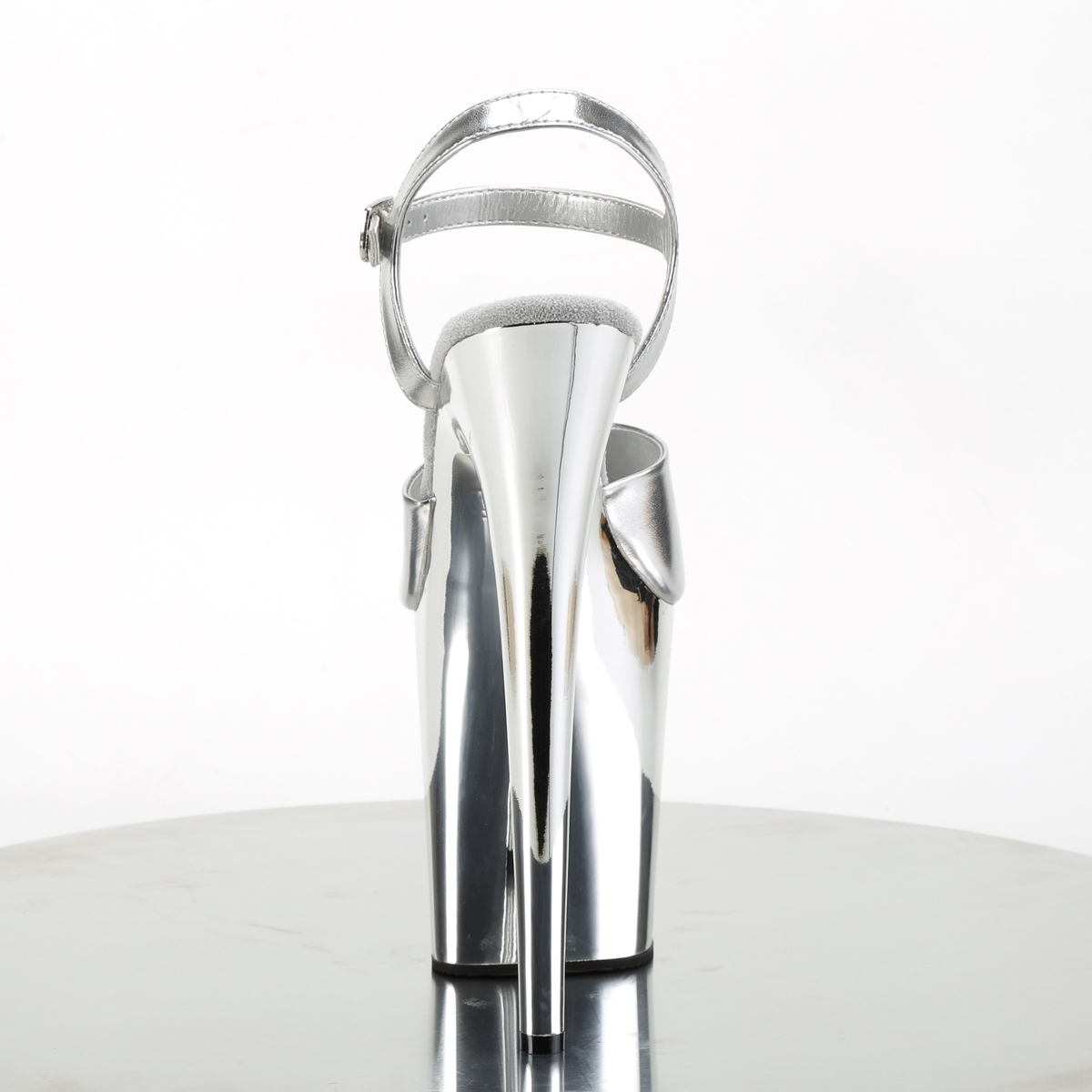 Pleaser Flamingo-809 SPU/SCH - Stříbrné sandály na vysoké platformě