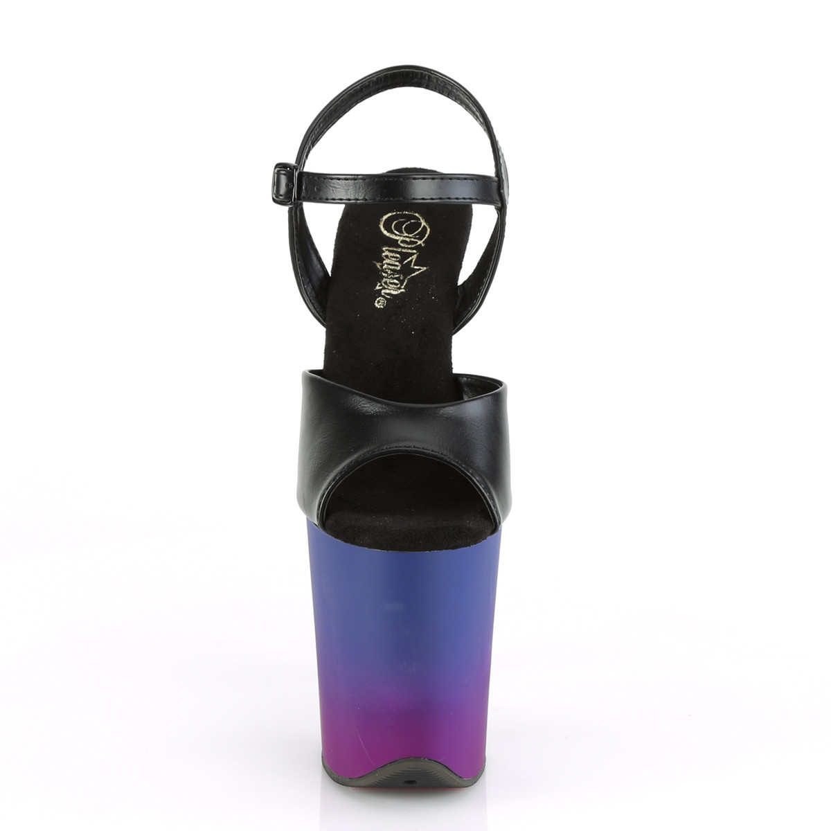 Pleaser Flamingo-809BP BPU/BLU-PP - Černé sandály na vysoké platformě