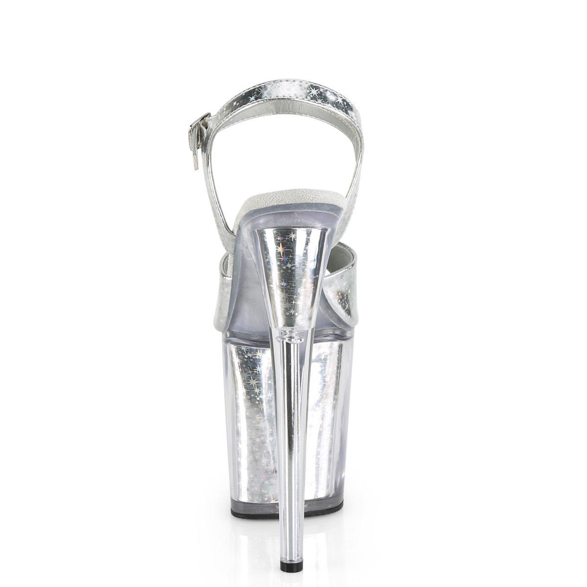 Pleaser Flamingo-809HS SHG/SHGI - Stříbrné sandály na vysoké platformě