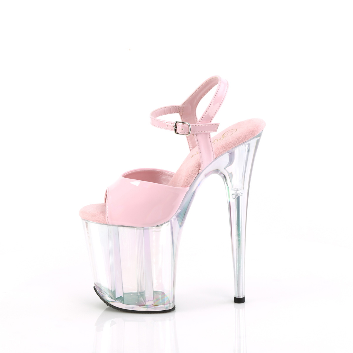Pleaser Flamingo-809HT BPHG/HG - Lesklé růžové sandály na vysoké platformě