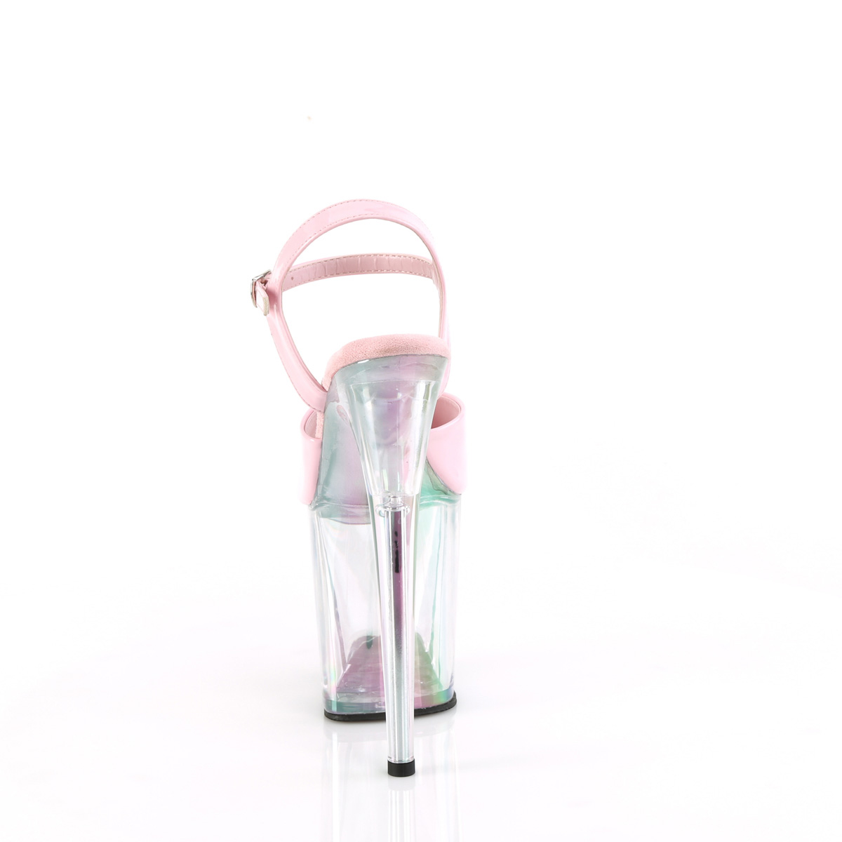 Pleaser Flamingo-809HT BPHG/HG - Lesklé růžové sandály na vysoké platformě