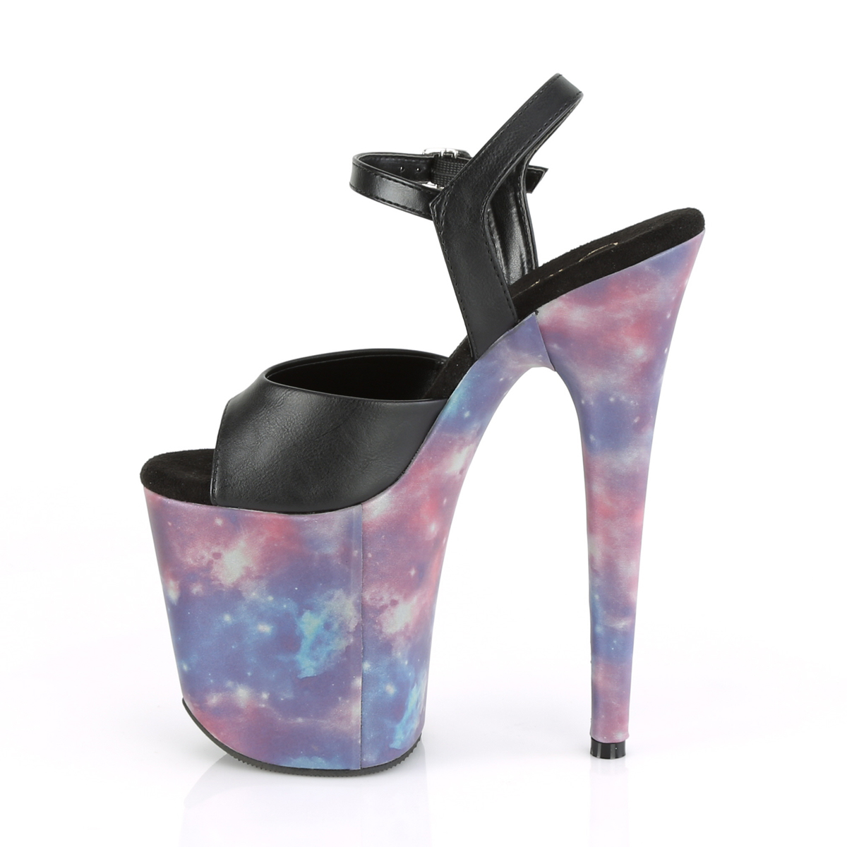 Pleaser Flamingo-809REFL BPU/PPBL - Černé sandály na vysoké platformě