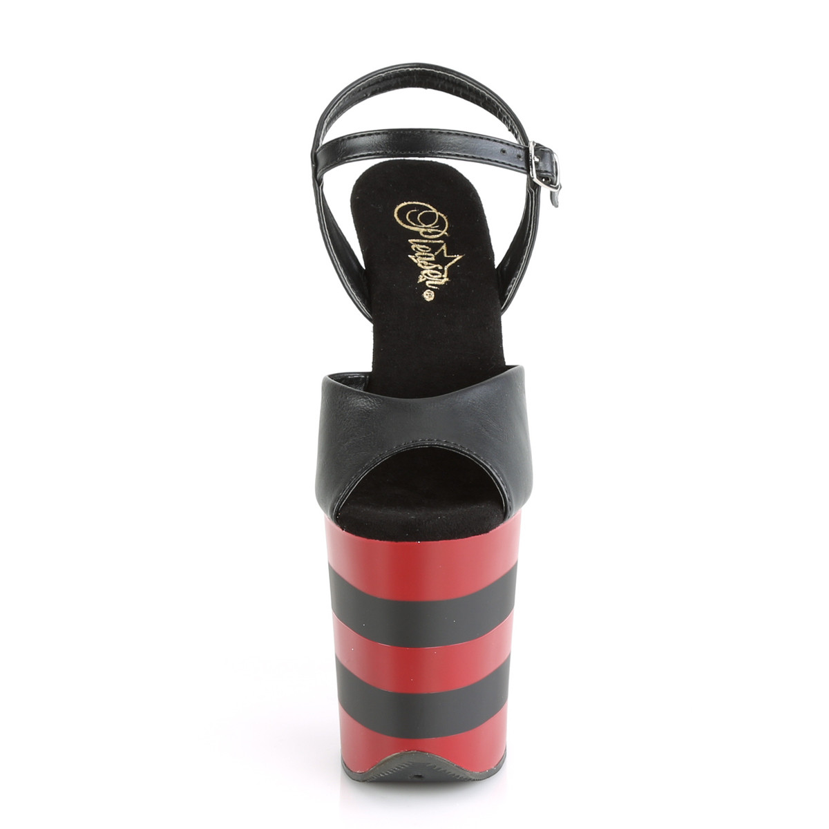 Pleaser Flamingo-809SR BPU/R-B - Černé sandály na vysoké platformě