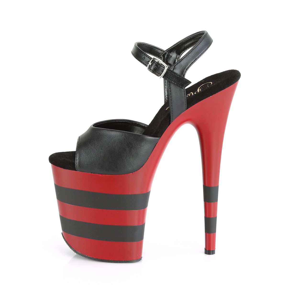 Pleaser Flamingo-809SR BPU/R-B - Černé sandály na vysoké platformě