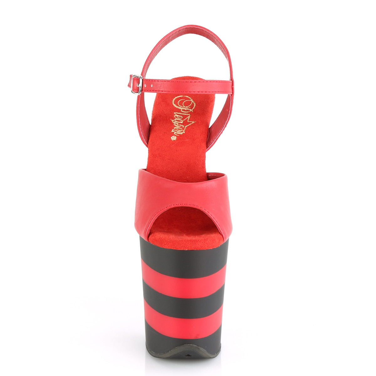 Pleaser Flamingo-809SR RPU/B-R - Červené sandály na vysoké platformě