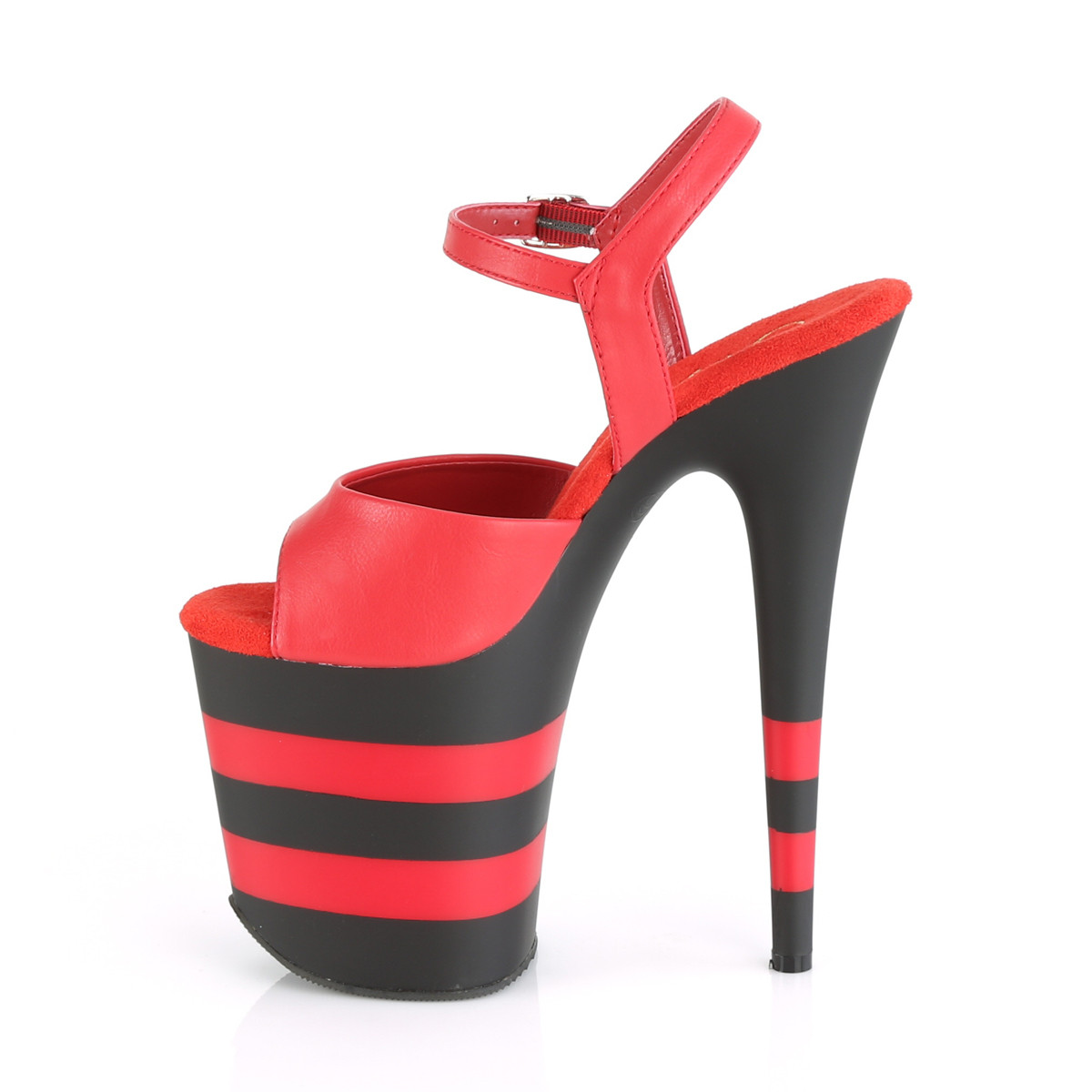 Pleaser Flamingo-809SR RPU/B-R - Červené sandály na vysoké platformě