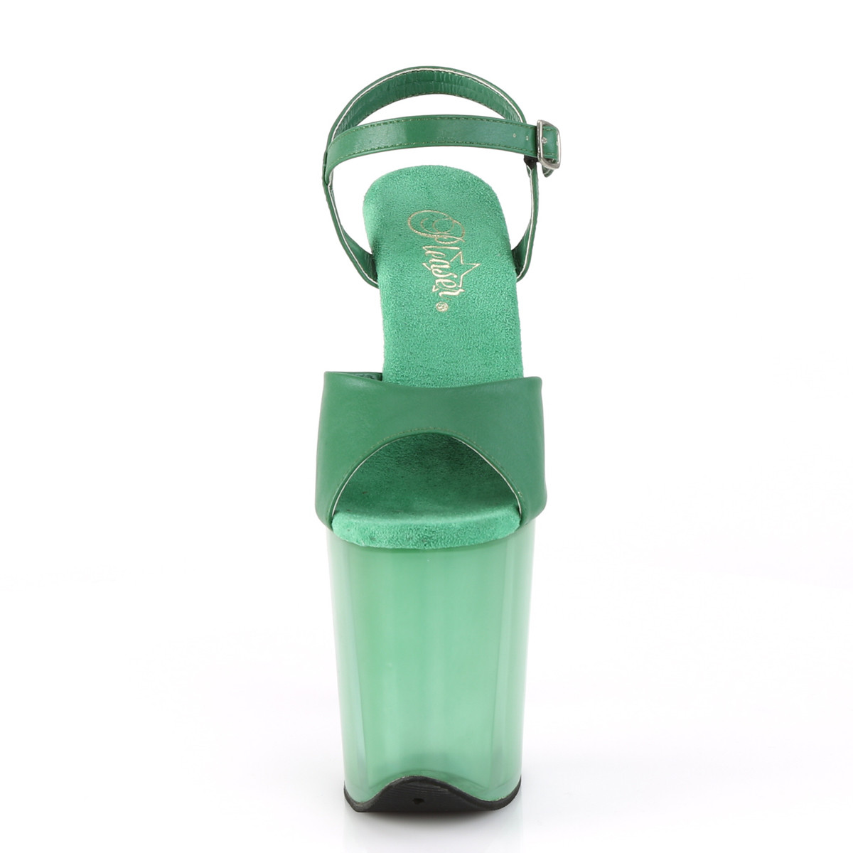 Pleaser Flamingo-809T GRNPU/M - Zelené sandály na vysoké platformě