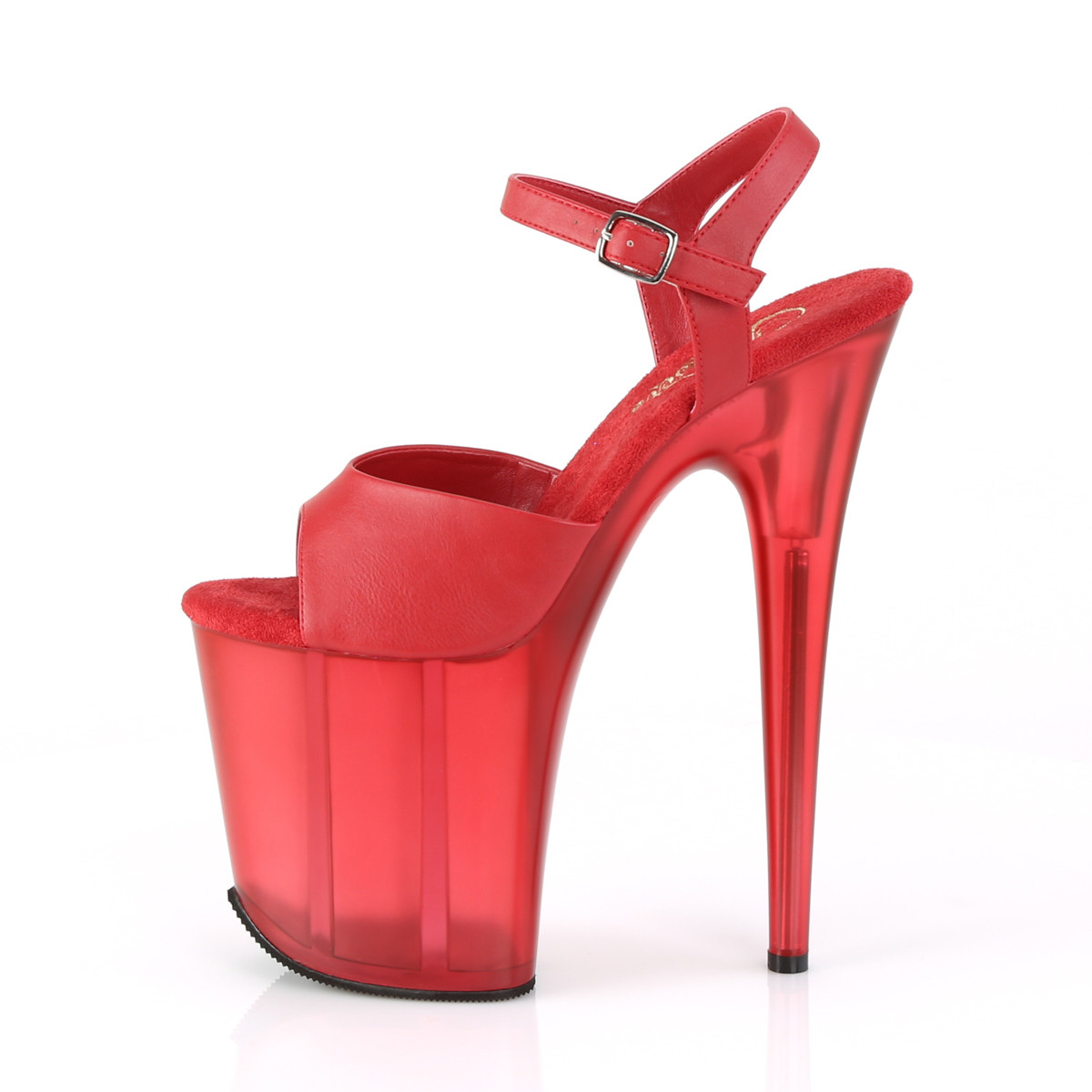 Pleaser Flamingo-809T RPU/M - Červené sandály na vysoké platformě