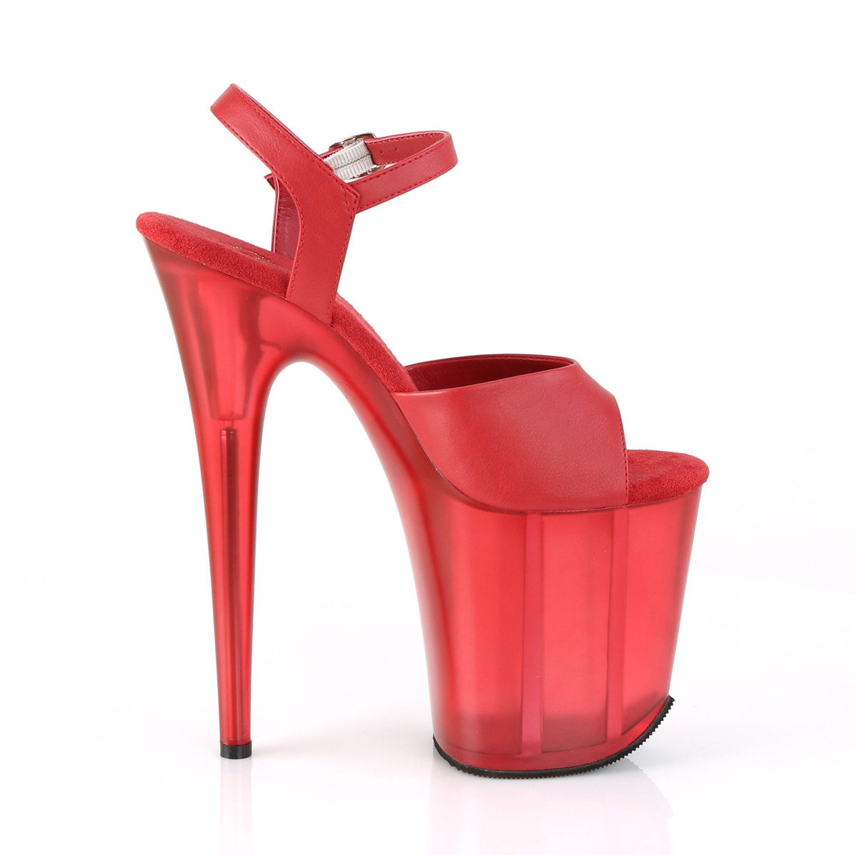 Pleaser Flamingo-809T RPU/M - Červené sandály na vysoké platformě
