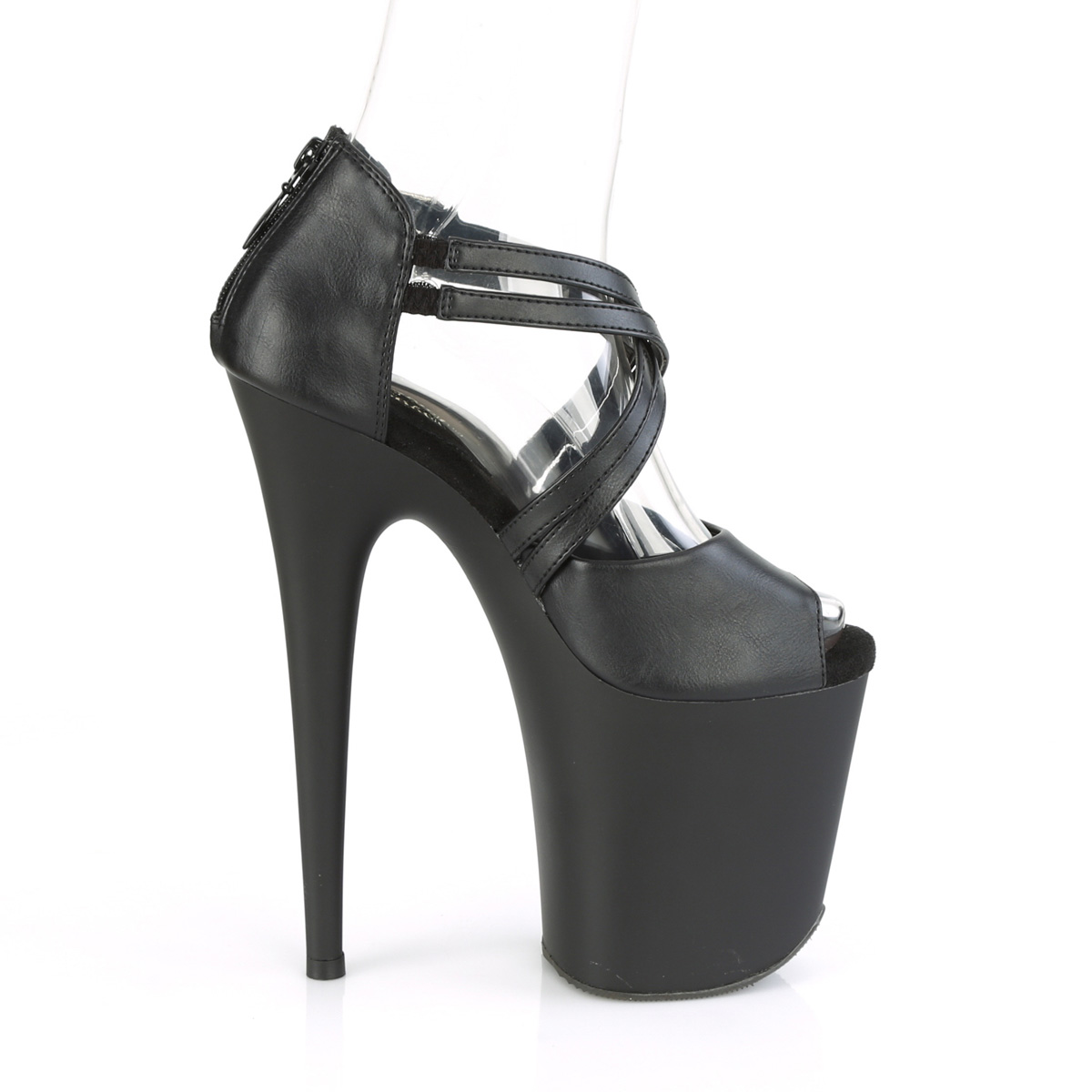 Pleaser Flamingo-865 BPU/M - Černé sandály na vysoké platformě