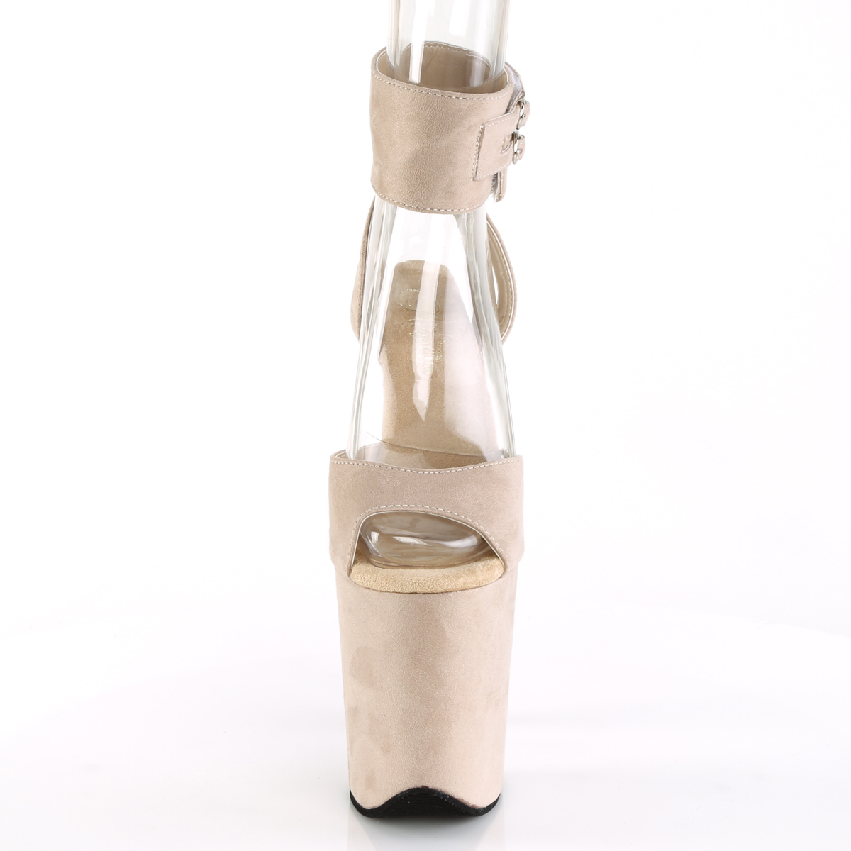 Pleaser Flamingo-891 BEMF/M - Béžové boty s páskem přes kotník na vysoké platformě