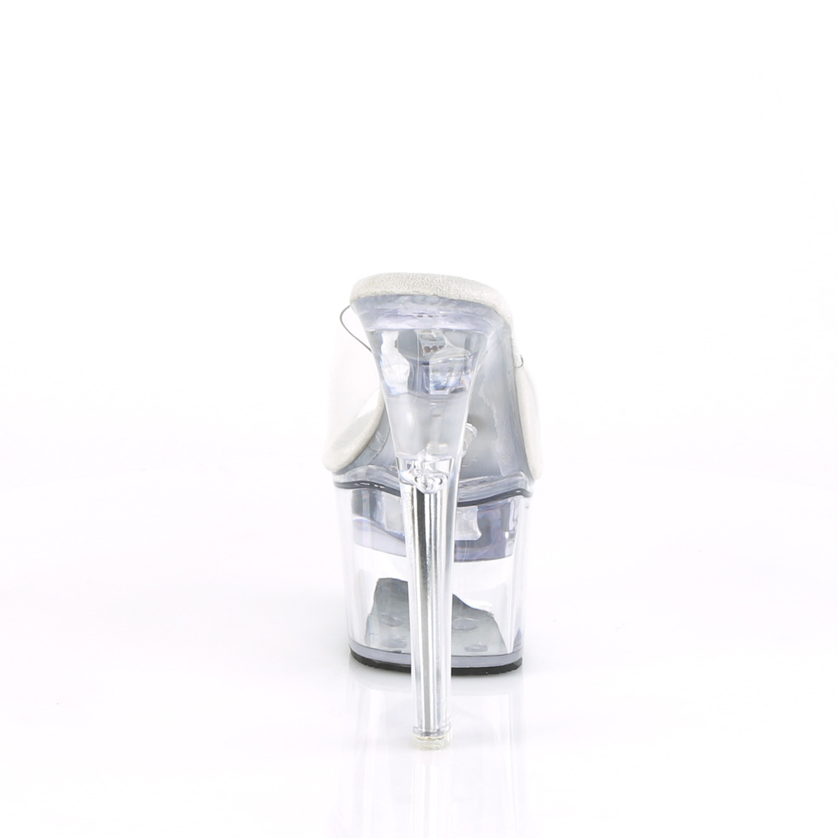 Pleaser Flashdance-701 C/M - Průhledné svítící sandály na vysoké platformě