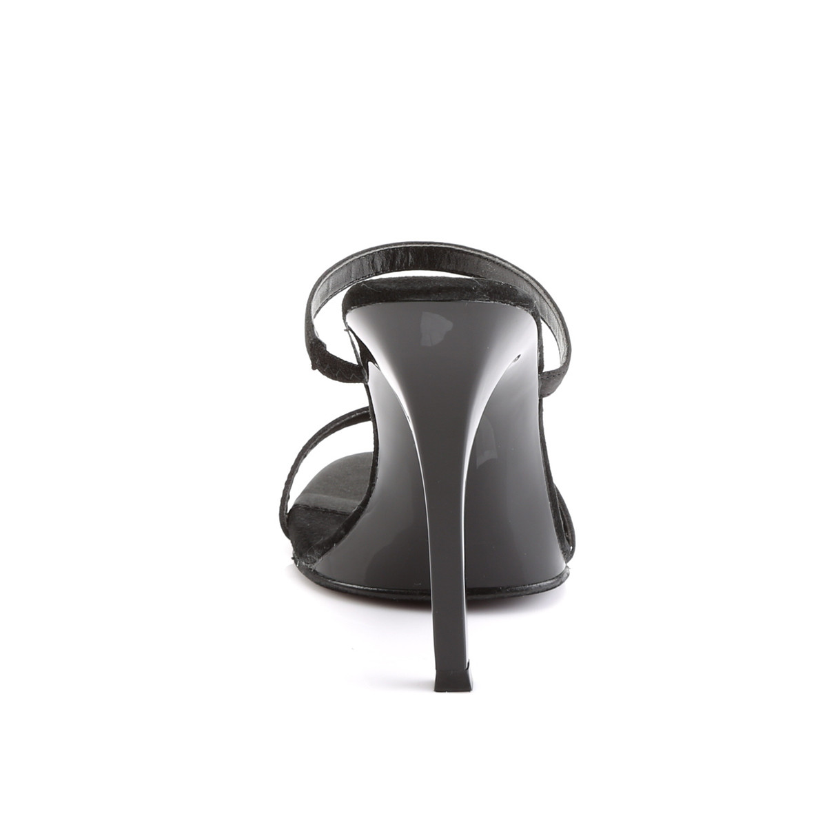 Fabulicious Gala-02 B/SAT - Černé pantofle na vysokém podpatku