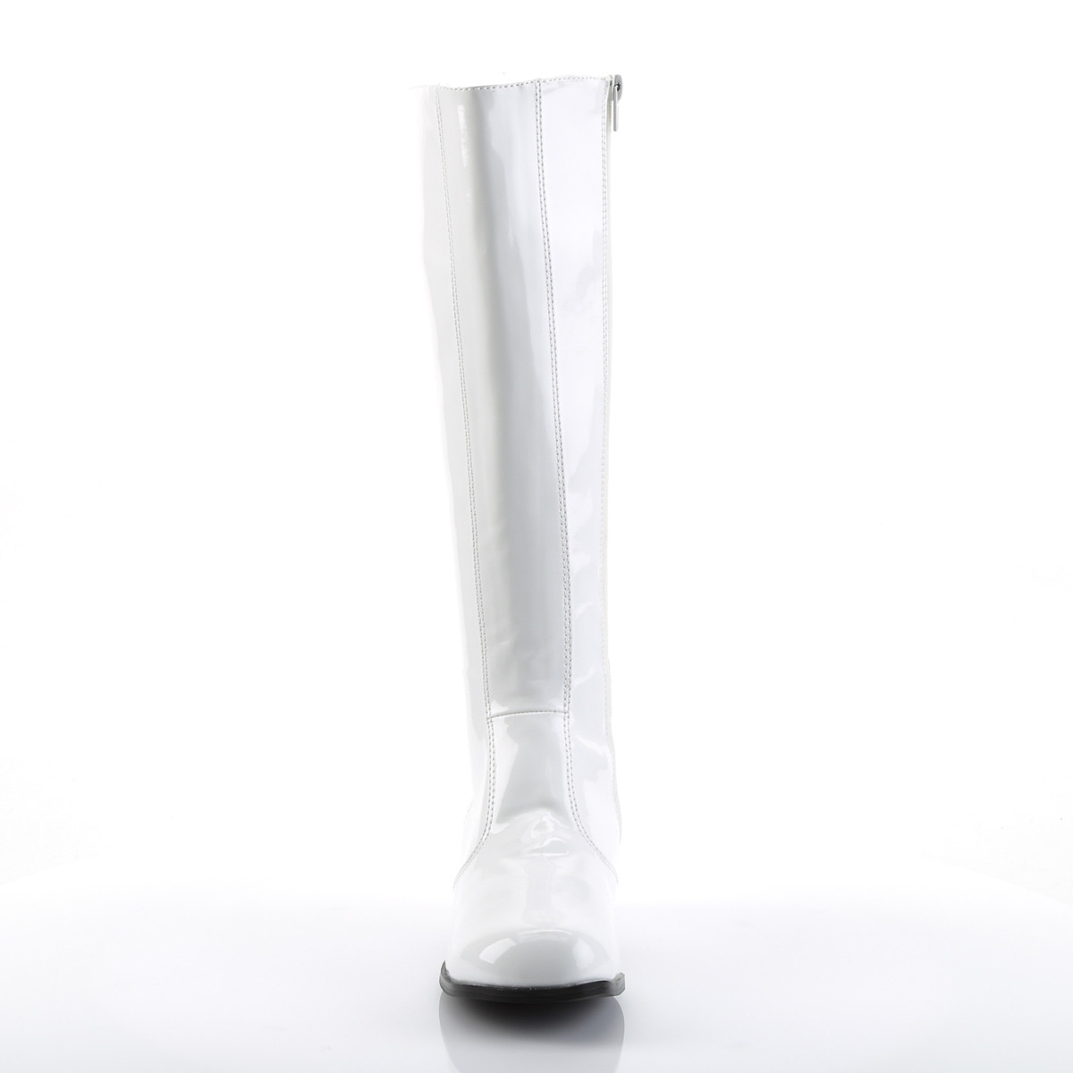 Funtasma Gogo W - Lesklé bílé kozačky s širokými podpatky