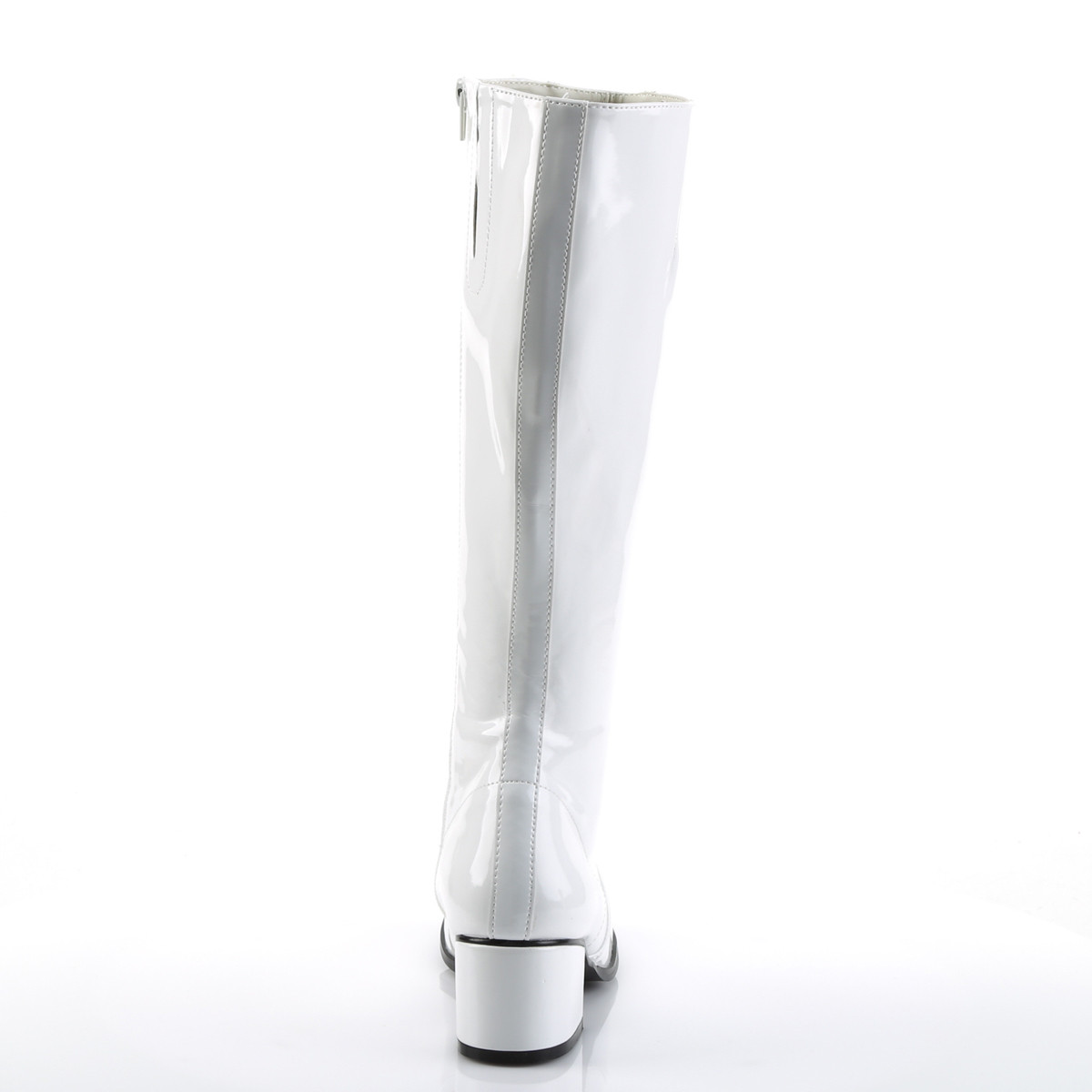 Funtasma Gogo W - Lesklé bílé kozačky s širokými podpatky