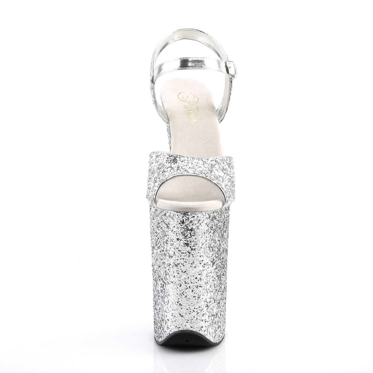 Pleaser Infinity-910LG SG/M - Stříbrné sandály na vysoké platformě