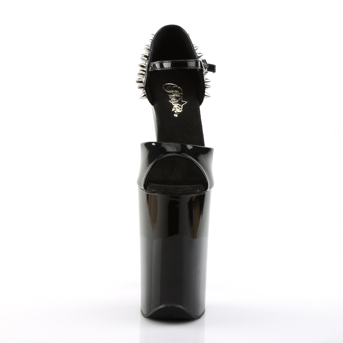 Pleaser Infinity-912SP B/M - Lesklé černé sandály na vysoké platformě