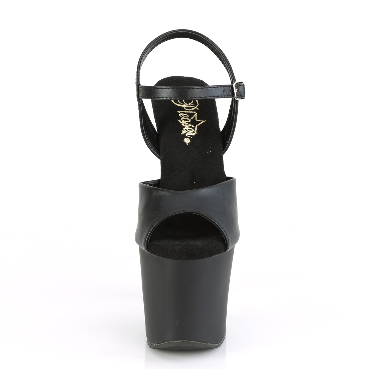 Pleaser Irongrip-709 BPU/B-SCH - Černé sandály na vysoké platformě