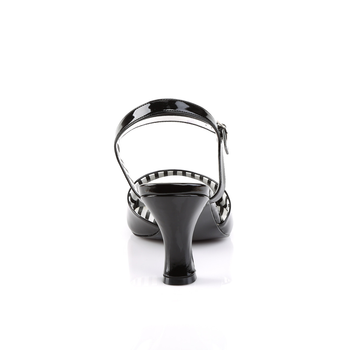 Pleaser Pink Label Jenna-09 B - Lesklé černé sandály s širokými podpatky