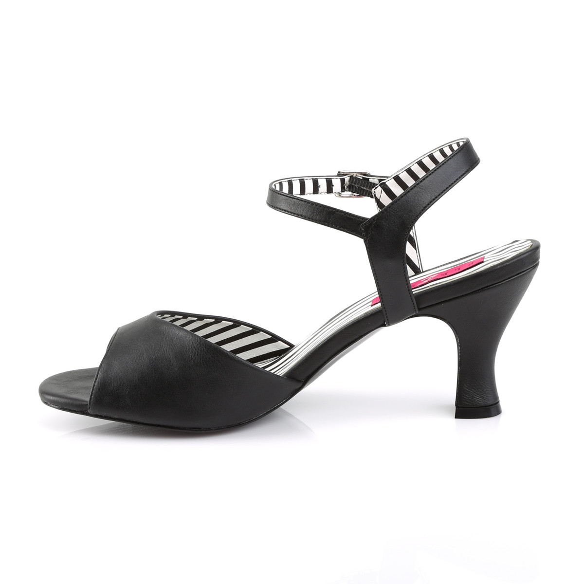 Pleaser Pink Label Jenna-09 BPU - Černé sandály s širokými podpatky