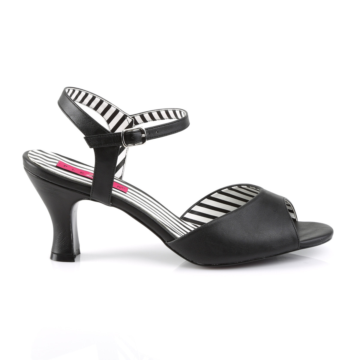 Pleaser Pink Label Jenna-09 BPU - Černé sandály s širokými podpatky