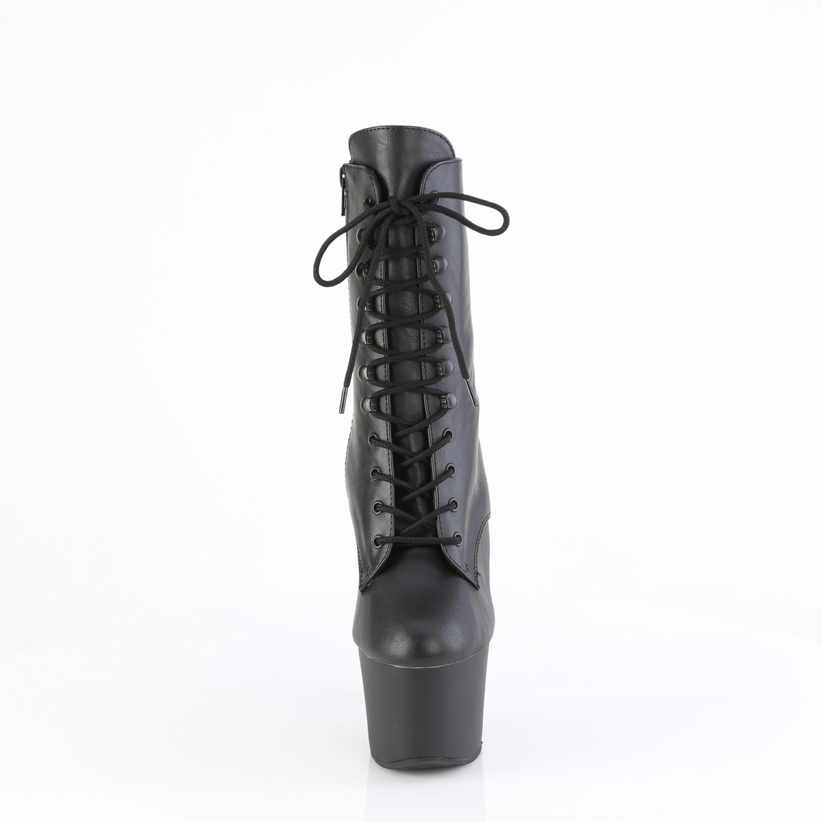 Pleaser Knucks-1020 BPU/M - Černé kotníkové kozačky na vysoké platformě