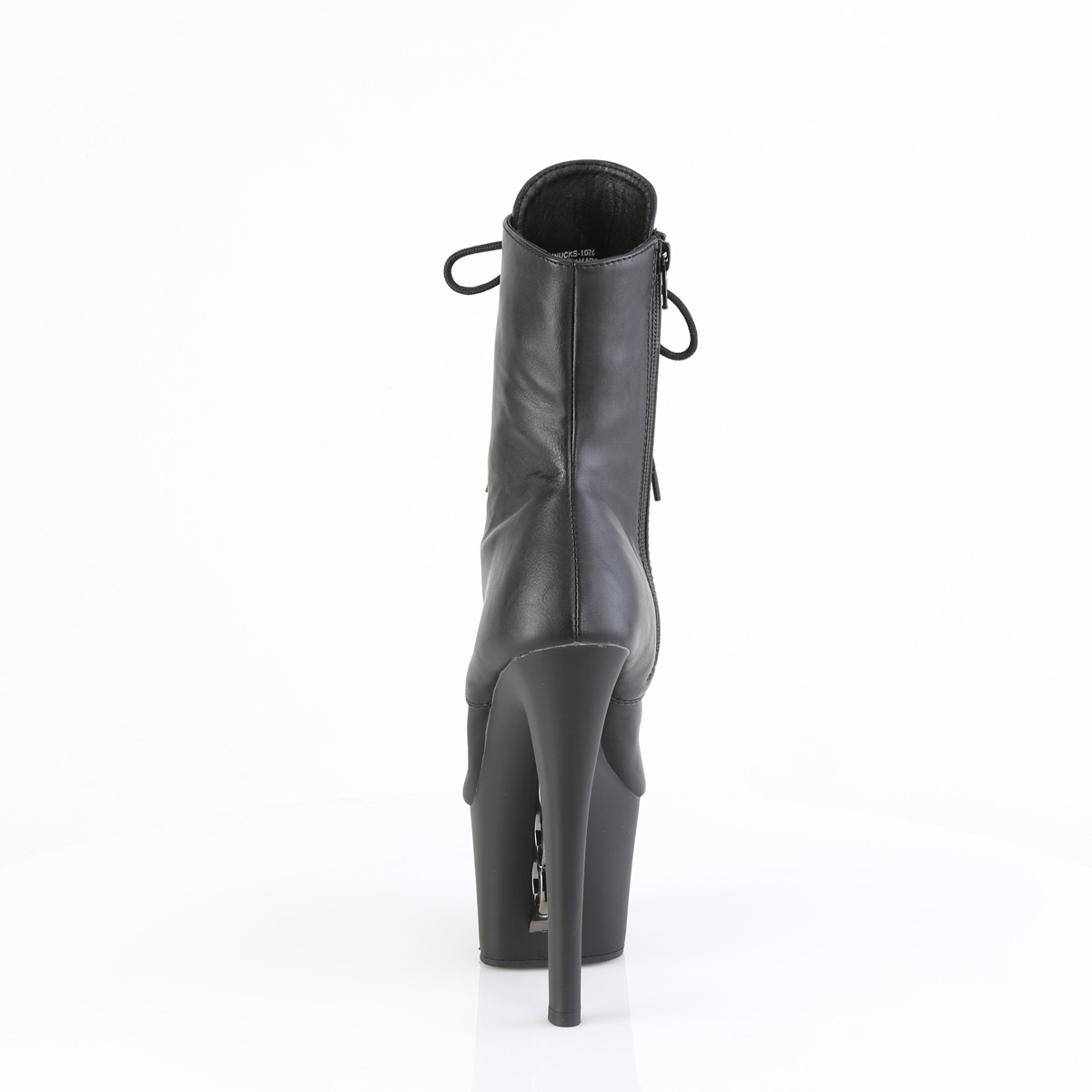 Pleaser Knucks-1020 BPU/M - Černé kotníkové kozačky na vysoké platformě