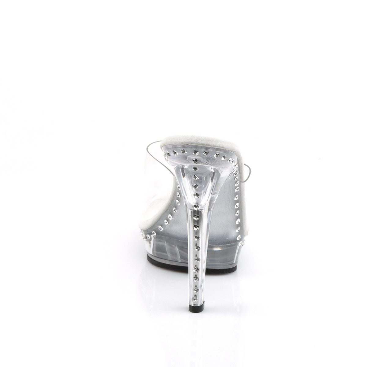 Fabulicious Lip-101LS C/M - Průhledné pantofle na vysokém podpatku