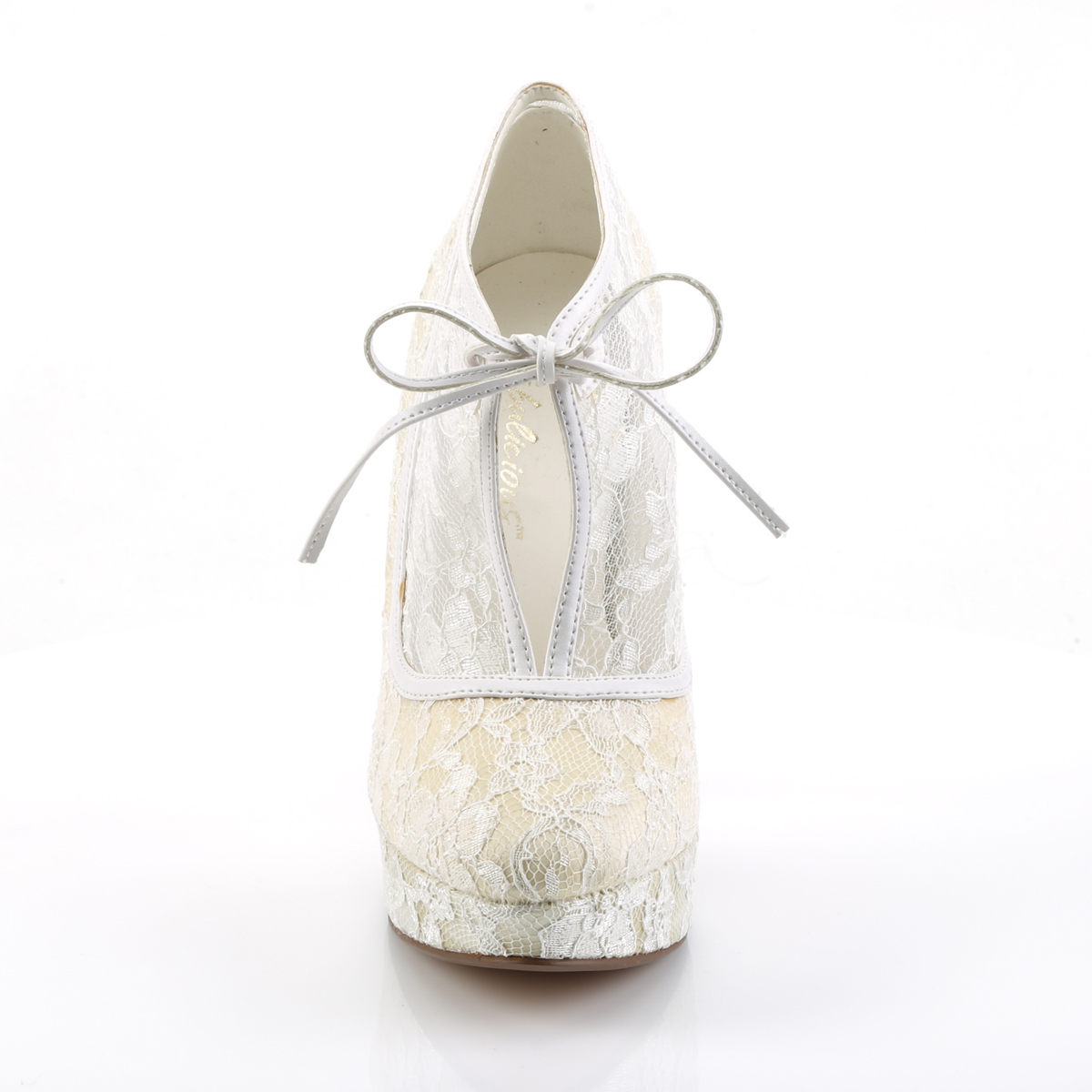 Fabulicious Lolita-32 IVSA - Bílé kotníkové boty na vysokém podpatku