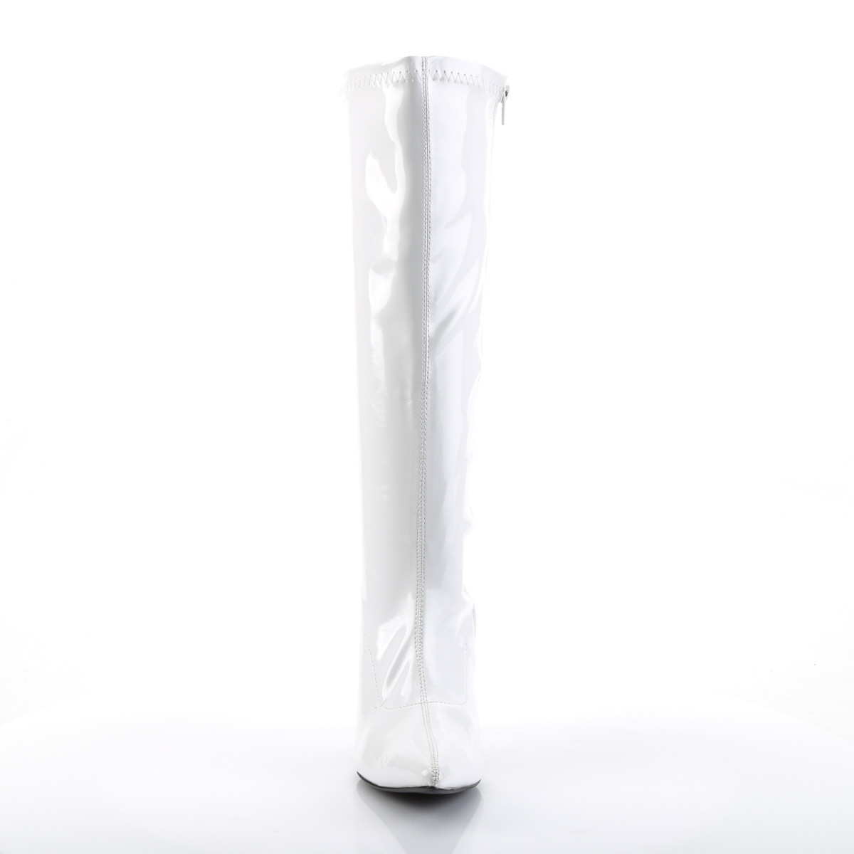 Funtasma Lust-2000 W - Lesklé bílé kozačky na podpatku