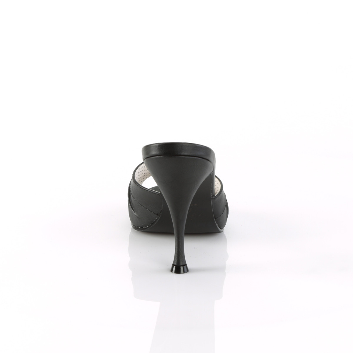 Pin Up Couture Monroe-01 BPU - Černé pantofle na vysokém podpatku