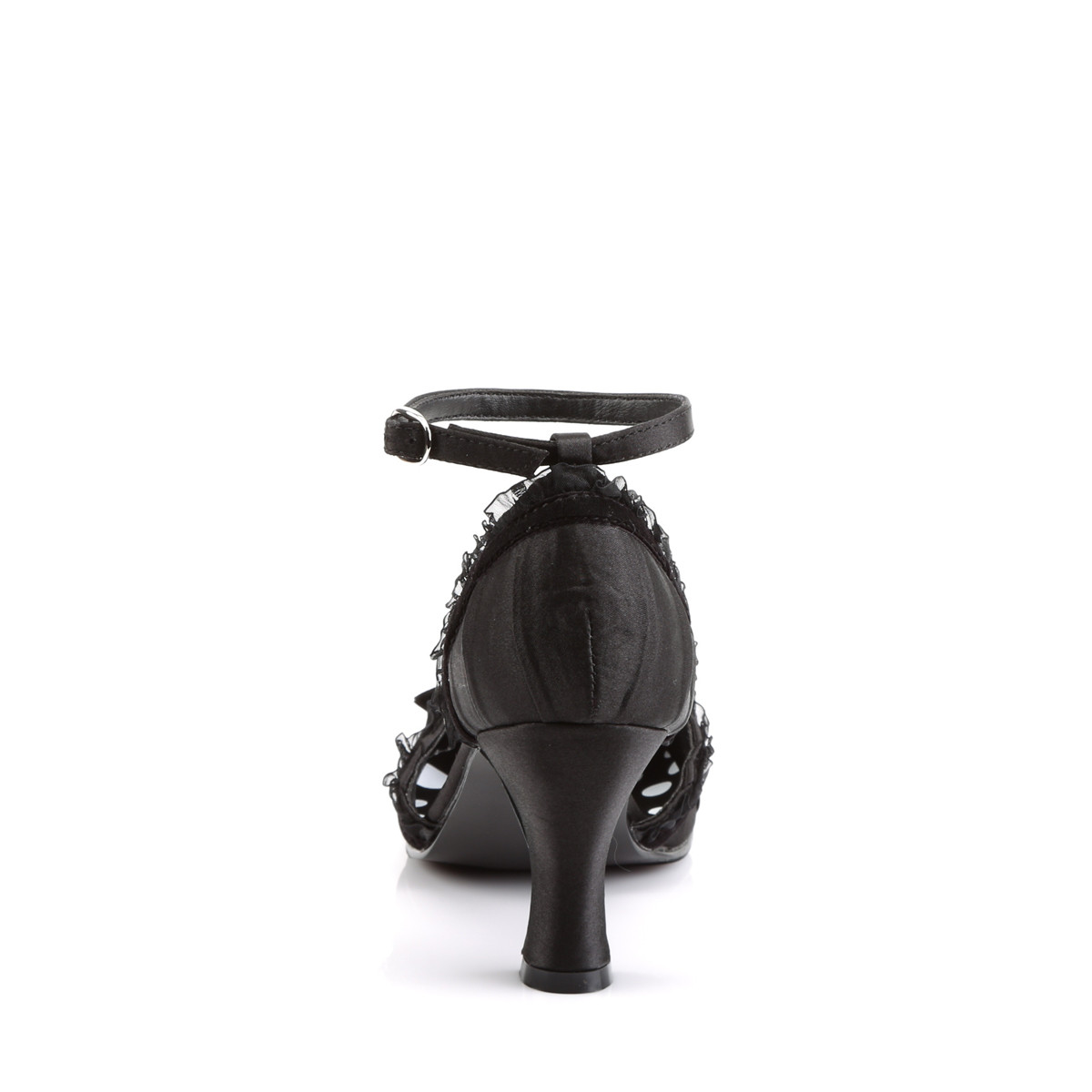 Funtasma Retro-03 B/SAT - Černé sandály s širokými podpatky