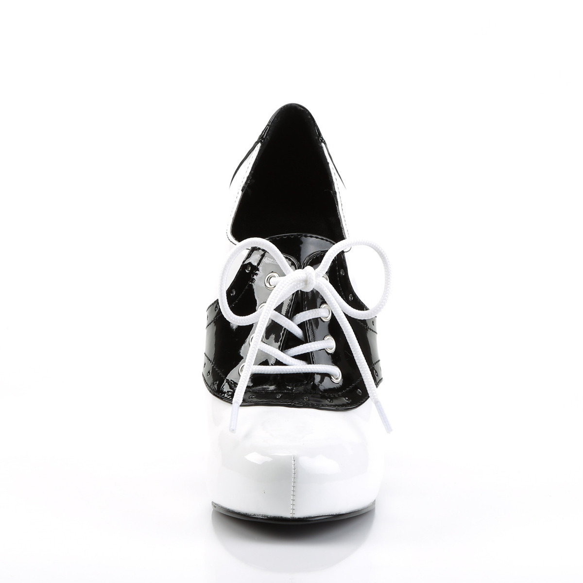 Funtasma Saddle-48 B-W - Lesklé černé kotníkové boty