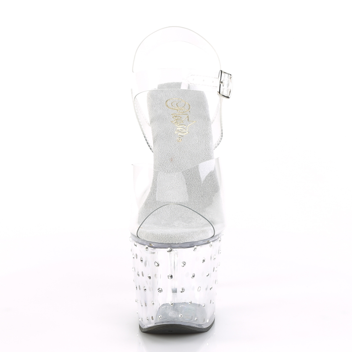 Pleaser Scallop-708SD C/M - Průhledné sandály na vysoké platformě