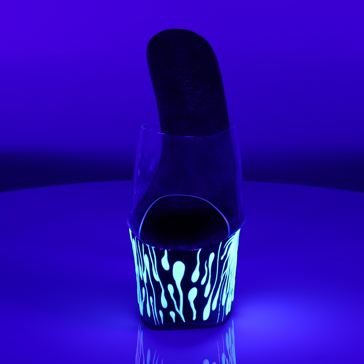 Pleaser Sky-301-5 C/B-NW - Průhledné sandály na vysoké platformě