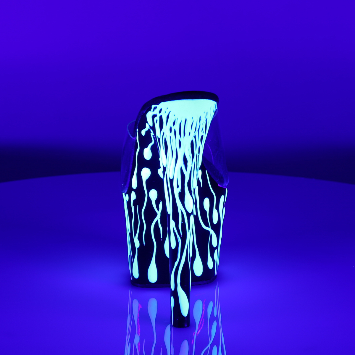 Pleaser Sky-301-5 C/B-NW - Průhledné sandály na vysoké platformě