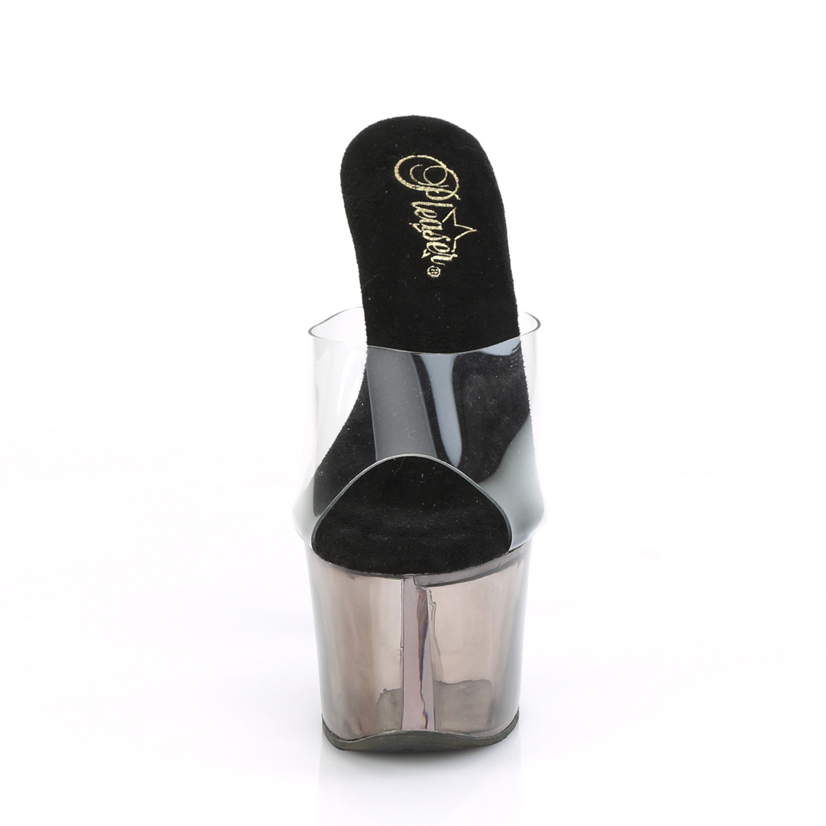 Pleaser Sky-301T C/SMK - Průhledné sandály na vysoké platformě