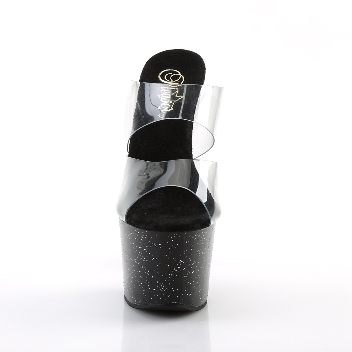 Pleaser Sky-302MG C/B - Průhledné sandály na vysoké platformě